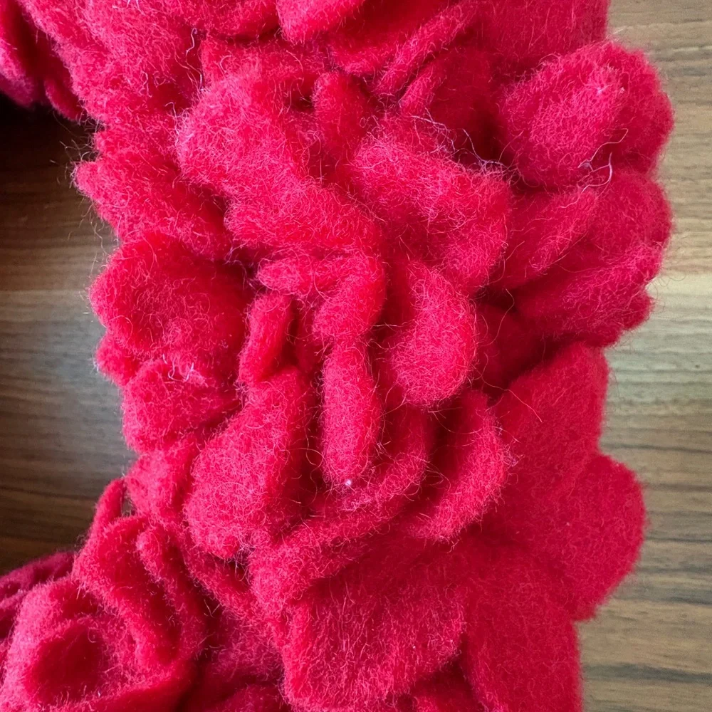 PRICE DROP! Red Felt Floral Holiday Wreath - Crate & Barrel
